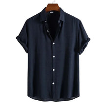 Camisa Masculina Casual Conforto Camisa Masculina Casual Conforto espaço shop Azul P 