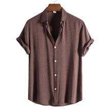 Camisa Masculina Casual Conforto Camisa Masculina Casual Conforto espaço shop Marrom P 