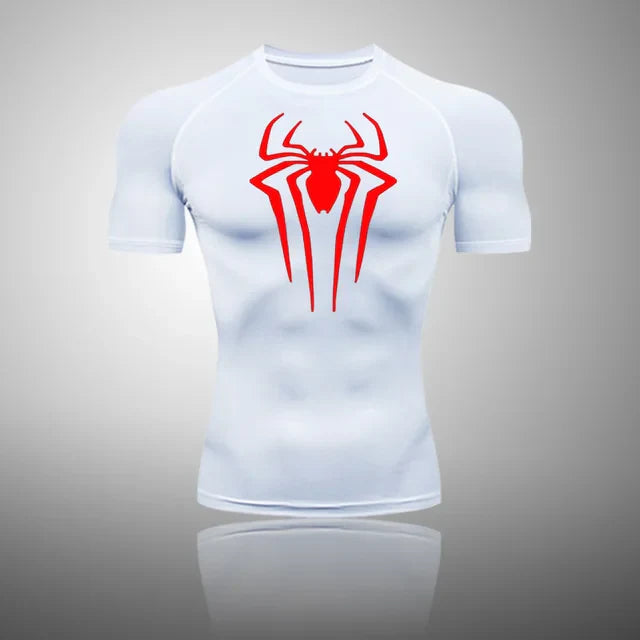 Camisa Masculina Rashgard Spider Camisa Masculina Rashgard Spider Sabinovision Branco e vermelho P 