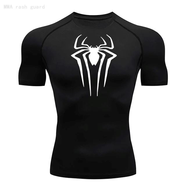 Camisa Masculina Rashgard Spider Camisa Masculina Rashgard Spider Sabinovision Preto e Branco P 