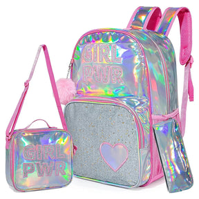 Conjunto De Mochila Escolar Feminina Refletiva Kit Completo comandshoes 