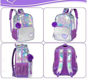 Conjunto De Mochila Escolar Feminina Refletiva Kit Completo comandshoes 