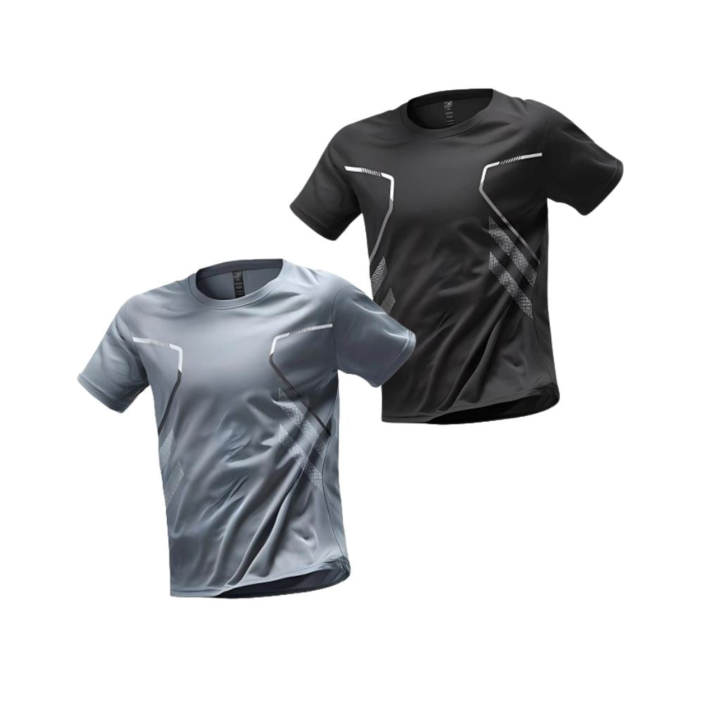 Kit 2 Camisetas Masculina de Treino FitPro Kit 2 Camisetas Masculina de Treino FitPro Comand Cinza + Preto P 