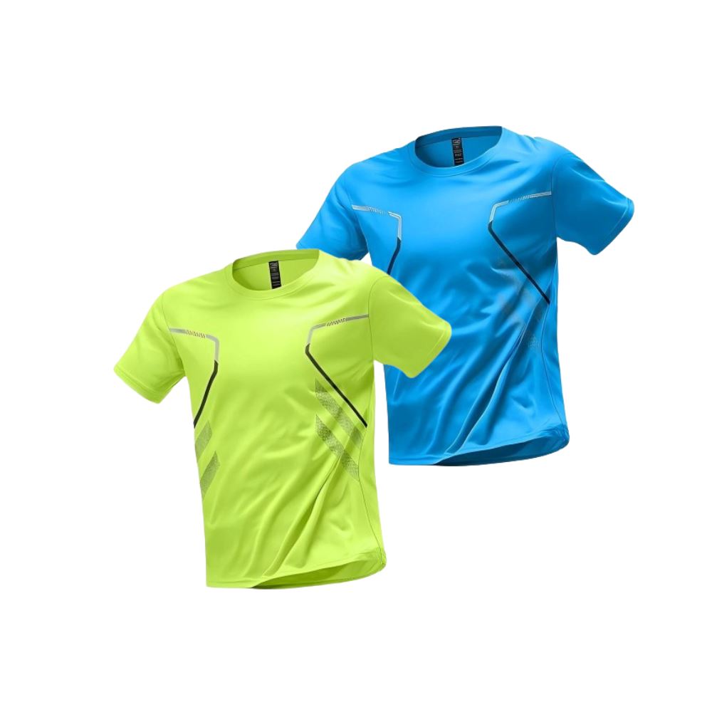 Kit 2 Camisetas Masculina de Treino FitPro Kit 2 Camisetas Masculina de Treino FitPro Comand Verde + Azul P 