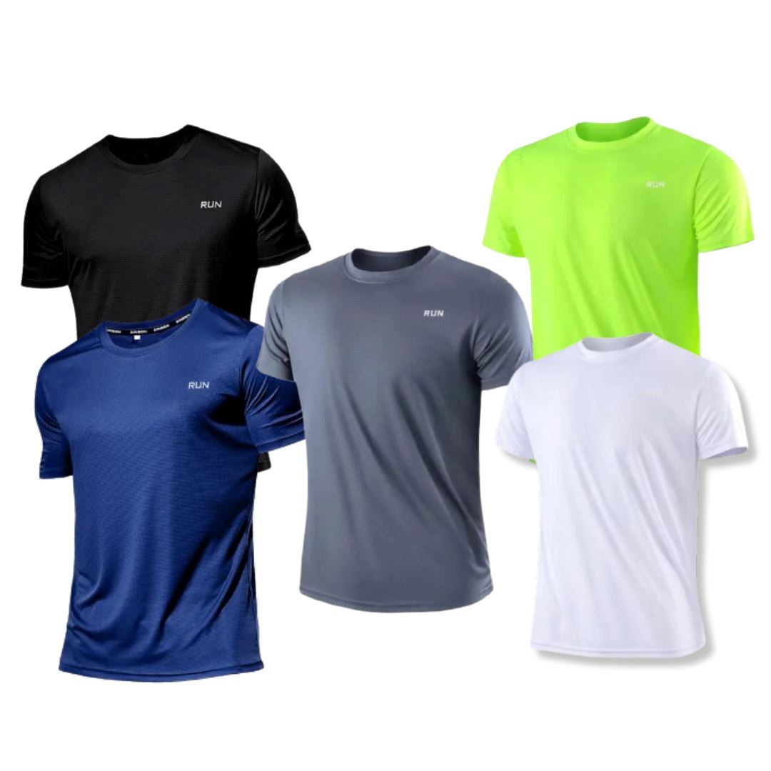 KIT Camisa Masculina Run Compre 3 Leve 5 KIT Camisa Masculina Run Compre 3 Leve 5 Comand Preto + Azul + Cinza + Verde + branco P 