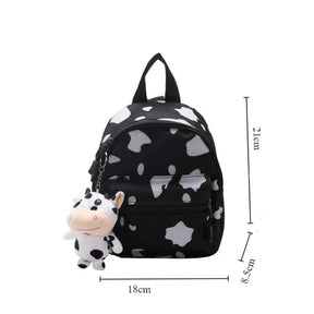 Mini Mochila Feminina Para Passeio Com Estampa E Chaveiro Vaquinha comandshoes 