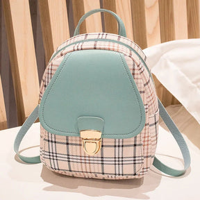 Mini Mochila Feminina Para Passeio Estampa Xadrez comandshoes 