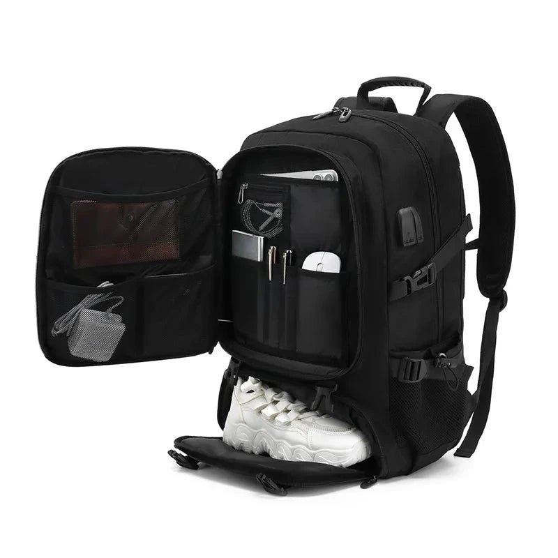 Mochila de Viagem De Alta Capacidade Com Compartimento Para Sapatos comandshoes 