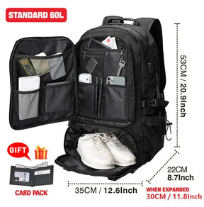 Mochila de Viagem Militar Expansível USB - Capacidade 17.3 Mochila de Viagem Militar Expansível USB - Capacidade 17.3 comandshoes 60L 