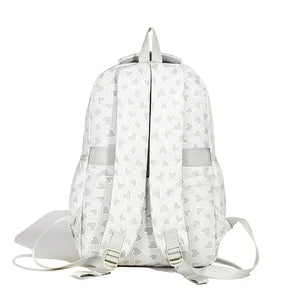 Mochila Escolar Fashion de Coração em Nylon para Adolescentes Mochila Escolar Fashion de Coração em Nylon para Adolescentes comandshoes 