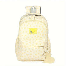 Mochila Escolar Fashion de Coração em Nylon para Adolescentes Mochila Escolar Fashion de Coração em Nylon para Adolescentes comandshoes Amarela 