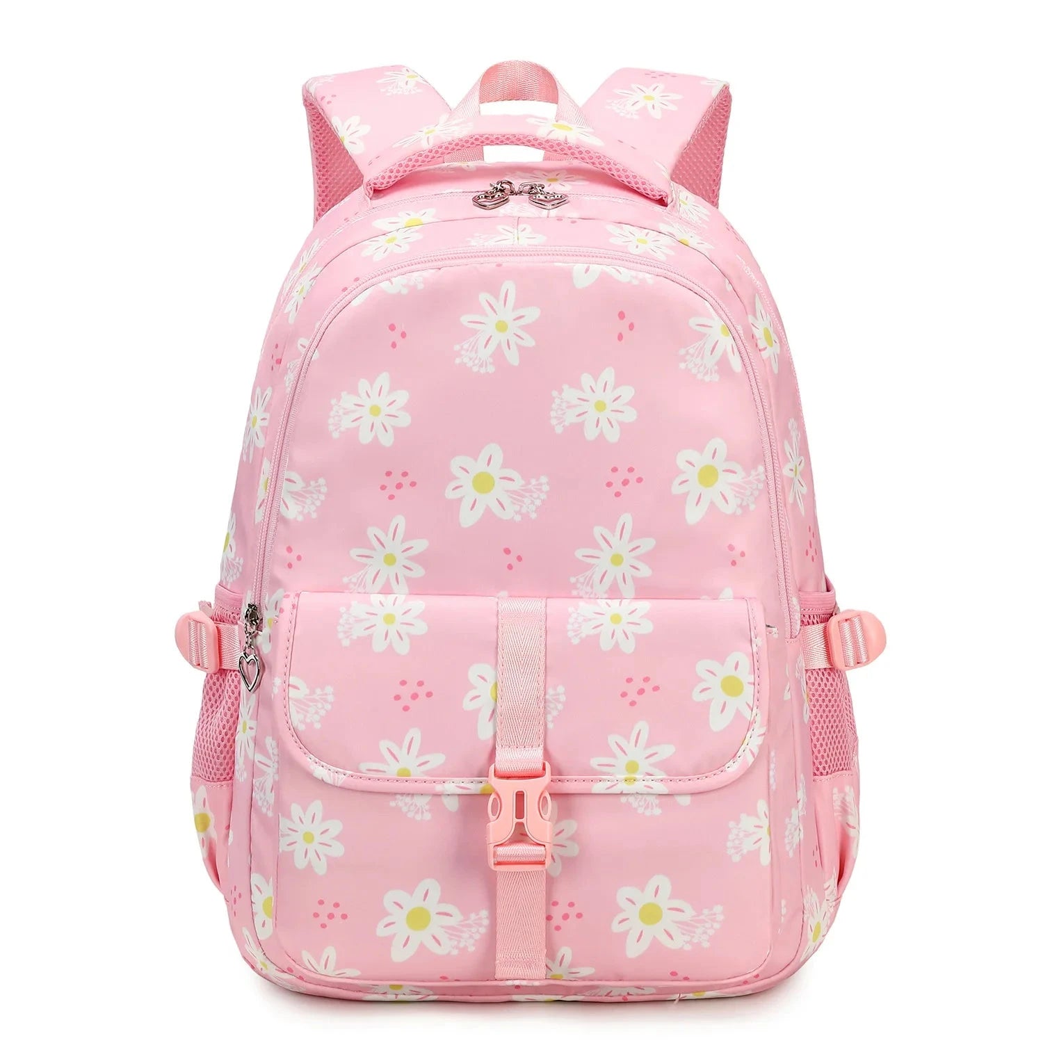 Mochila Escolar Feminina Com Estampa Florida De Grande Capacidade Mochila Escolar Feminina Com Estampa Florida De Grande Capacidade comandshoes Rosa 