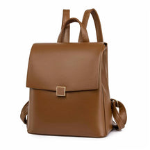 Mochila Feminina Elegante Design Retrô Quadrado Material Resistente comandshoes Brown 13 inches 