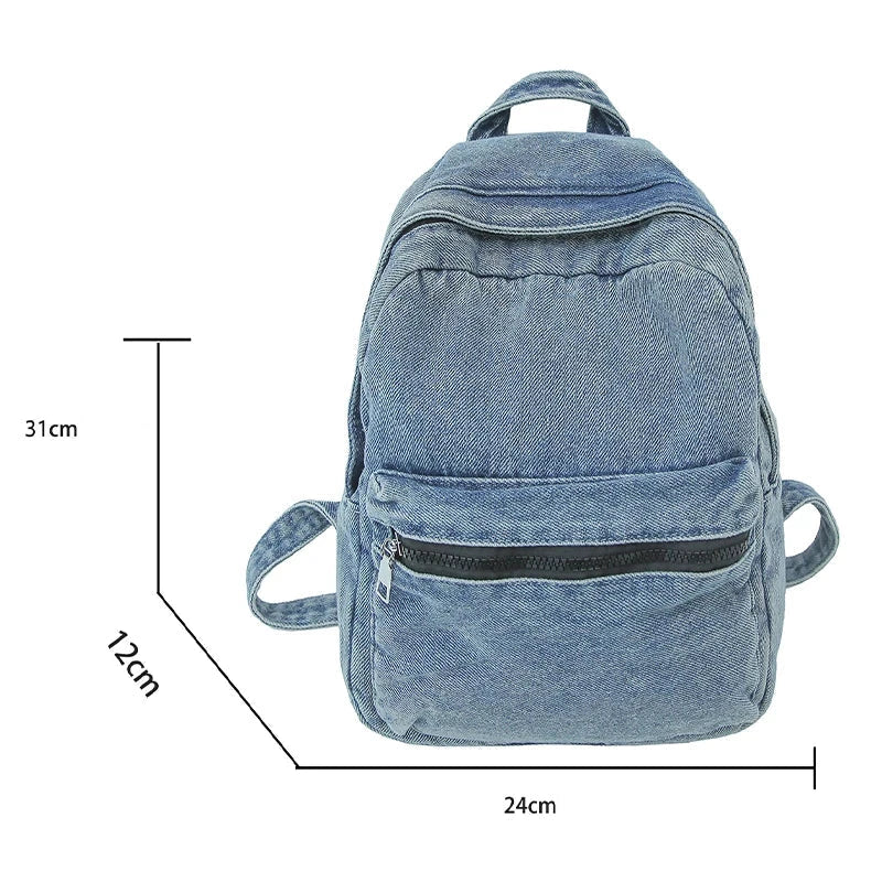 Mochila Jeans Multifuncional Clássica Material Confortável comandshoes 